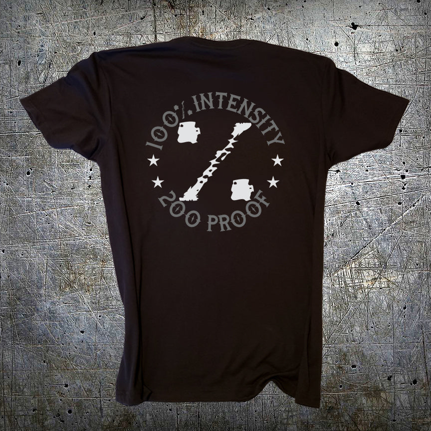 100% Intensity 1 Black on white tee (Copy)