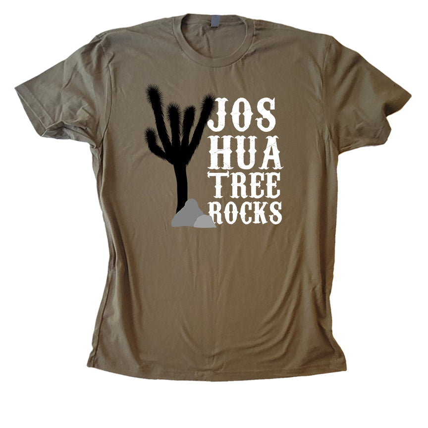 Joshua Tree Rocks T Shirt 2 - Front Design - Army Green
