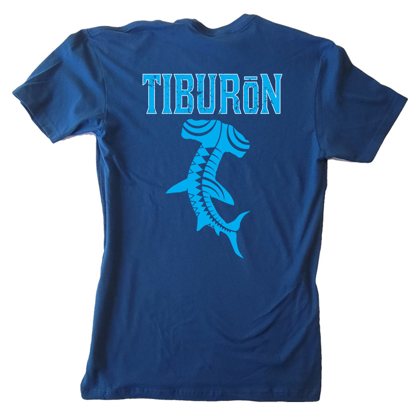 Tiburon Hammerhead Shark T Shirt Blue
