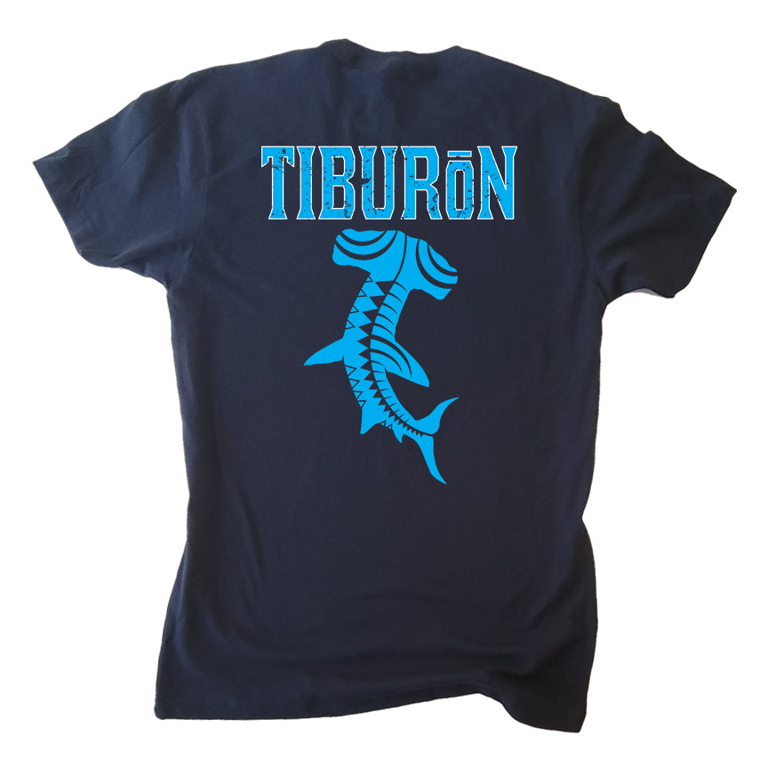 Tiburon Hammerhead Shark T Shirt Navy Blue