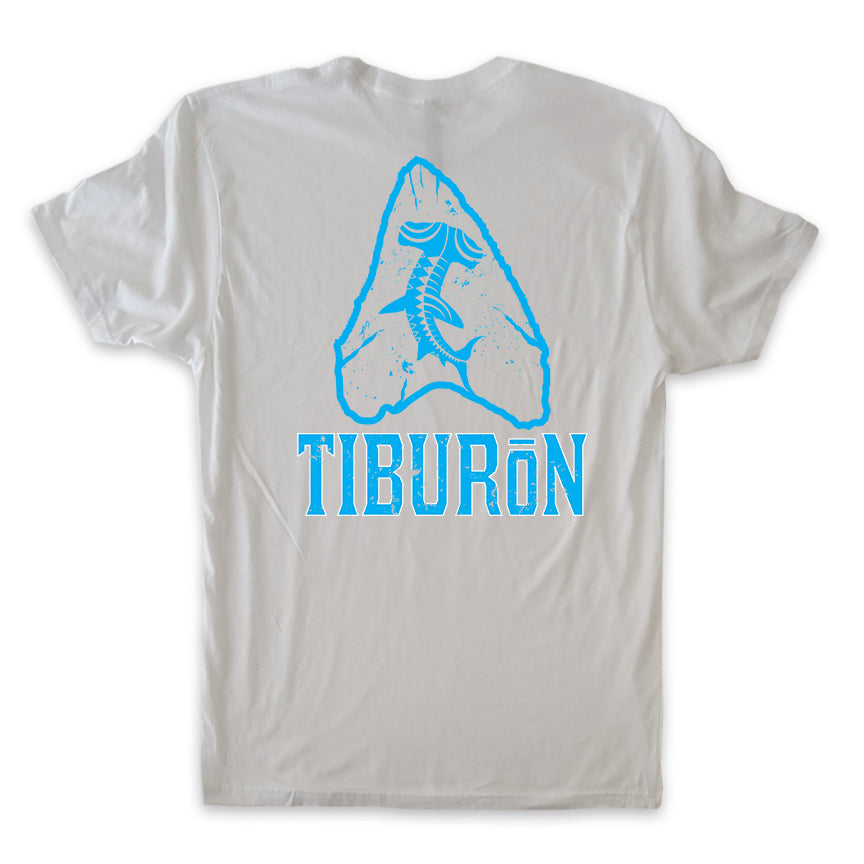 Tiburon Shark Tooth Outline T Shirt White