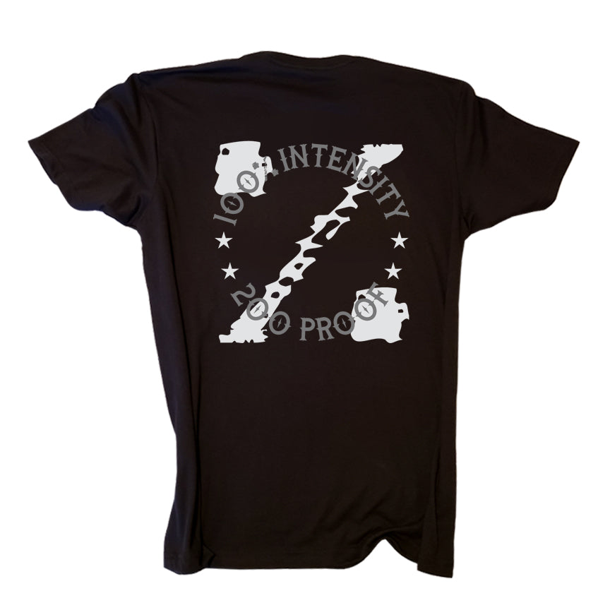 200 Proof 100% Intensity 2 Gray Tee Black